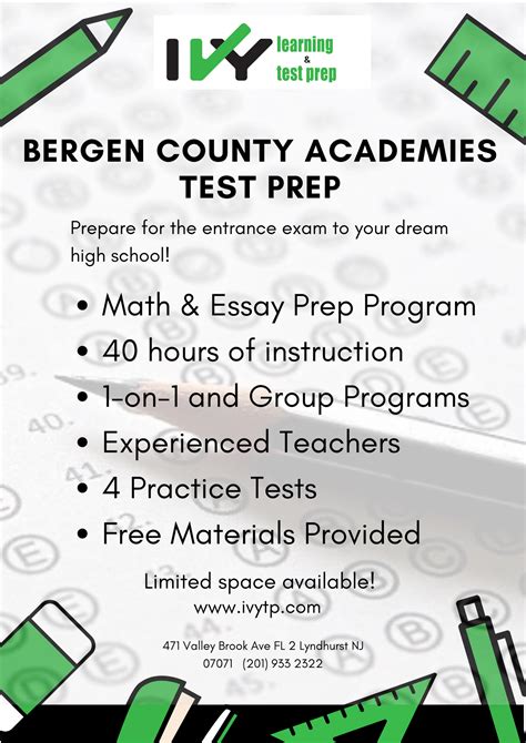 bergen county academies test